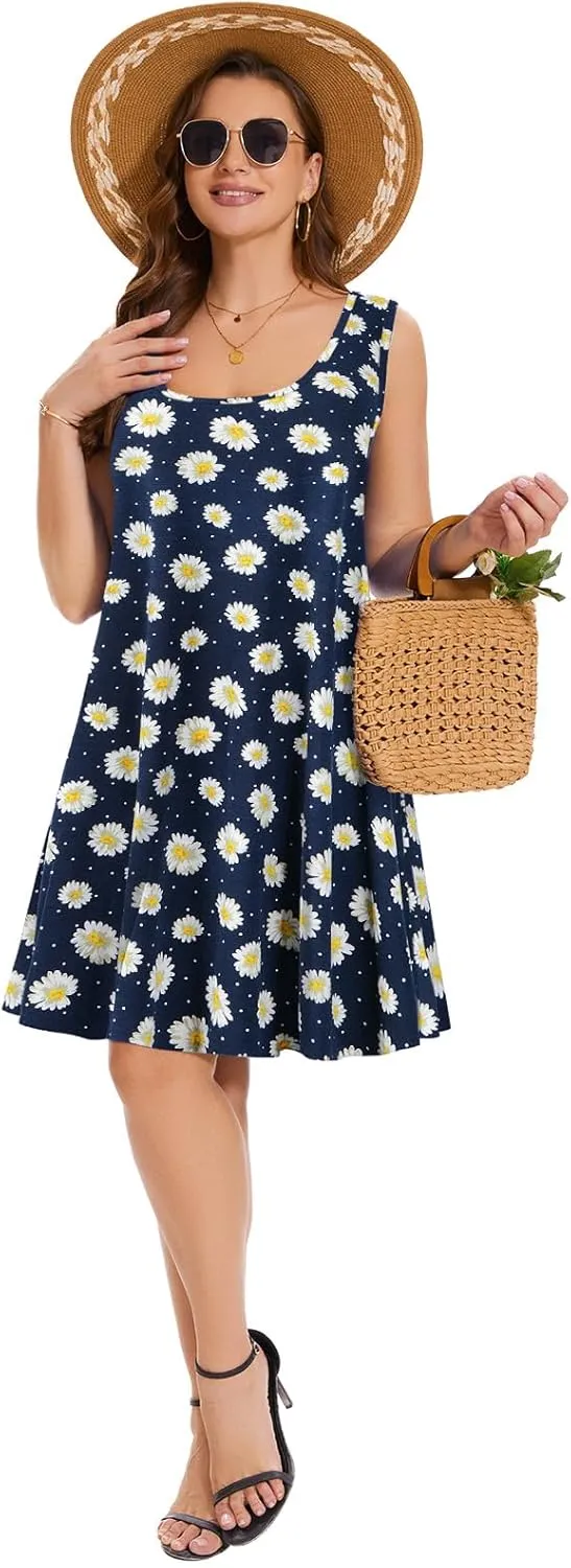 ZENNILO Plus Size Tshirt Dress for Women Casual Summer Dresses Crew Neck Beach Cover Up Sundress with Pockets